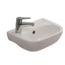 Barclay 4L-2000WH - Caroline 380 Wall-Hung Basin,White, Faucet Hole on Left