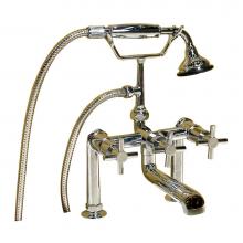 Barclay 7601-MC-CP - Deck Mount Tub Faucet w/ CrossHandles, Hand Shower-CP