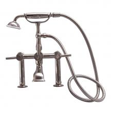 Barclay 7601-ML-PN - Deck Mount Tub Faucet w/ LeveHandles, Hand Shower-PN