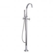 Barclay 7954-MC-CP - Dixville Freestanding Faucetwith Metal Cross handles, CP