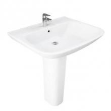 Barclay 3-1124WH - Eden 650 Pedestal Lavatory4'' Centerset, White