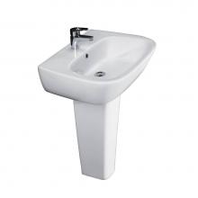 Barclay 3-158WH - Elena 600 Pedestal Lavatory8'' Widespread, White