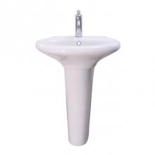 Barclay 3-281WH - Collins Pedestal with 1 Hole,Overflow, White