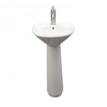 Barclay 3-3031WH - Gair Pedestal Lavatory1 Faucet Hole,White