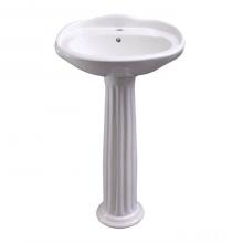 Barclay 3-3051WH - Arianne 19'' Pedestal Lavatory1 Faucet Hole,White