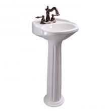Barclay 3-3061WH - Silvi 15'' Pedestal Lavatory1 Faucet Hole,White