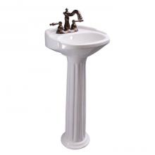 Barclay 3-3064WH - Silvi 15'' Pedestal Lavatory 4'' Center Set,White