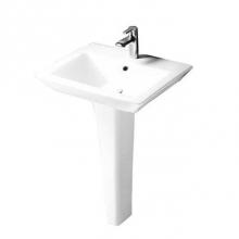 Barclay 3-364WH - Opulence 23'' Ped Lav, Rect.Bowl 4'' Centerset, White