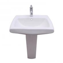 Barclay 3-451WH - Ambrose Pedestal with 1 HoleOverflow, White