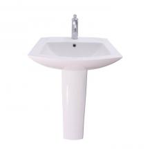 Barclay 3-461WH - Burke Pedestal with 1 FaucetHole, Overflow, White