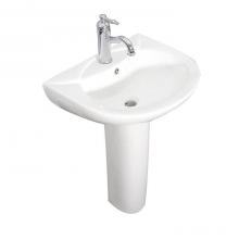 Barclay 3-9154WH - Banks Pedestal for 4'' ccFaucet Holes, Overflow, White