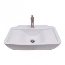 Barclay 4-1127WH - Leeds 25'' Rect Wall Hung Basin6'' Centerset,White
