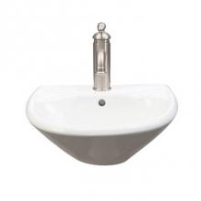 Barclay 4-3031WH - Gair Wall Hung Basin1 faucet hole, White