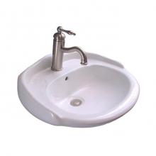 Barclay 4-3051WH - Arianne 19'' Wall Hung w/OF1 Faucet Hole, White