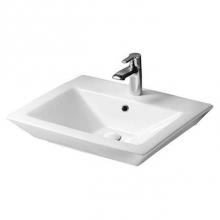 Barclay 4-376WH - Opulence Above counter Basin23'', White, Rect Bowl, 4'' cc