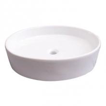 Barclay 4-8030WH - Teslin Above Counter Basin 22''Oval, No Faucet Hole, White