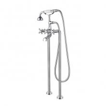 Barclay 4607-MC-CP - Freestanding Tub Faucet W/HandShower, 6'' Straight Body,CP