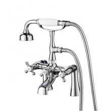 Barclay 4608-MC-CP - Deck Mount Filler w/HandShower6''Straight Bdy,Cross Hndl,CP