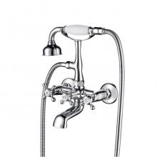 Barclay 4610-MC-CP - Wall Mount Filler w/HandShower6''Straight Bdy,Cross Hndl,CP