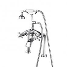 Barclay 4612-MC-CP - Deck Mount Filler w/HandShower8'' Curved Bdy,Cross Hndl,CP