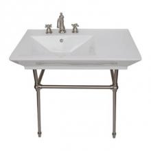 Barclay 960WH-CP - Opulence Console 31-1/2'', RectBowl, 4'' CC, White, cp Stand