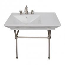 Barclay 960WH-CP - Opulence Console 31-1/2'', Rect Bowl, 4'' CC, White, cp Stand