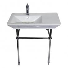 Barclay 962WH-CP - Opulence Console 31-1/2'', RectBowl, 8'' WS, White, CP Stand