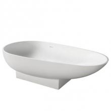 Barclay RTOVN70-OF-WH - Carlyle Resin Oval Tub, WH70'', No Holes, w/ OF and Drain