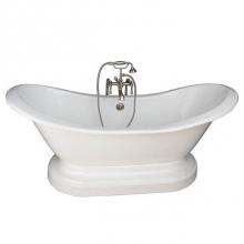 Barclay TKCTDSNB-SN4 - Tub Kit 71'' CI Dbl Slipper, Filler, Supples, Drain-Br Nkl