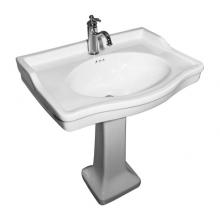 Barclay 3-9128WH - Ensal Pedestal for 8'' ws Hole, Overflow, White