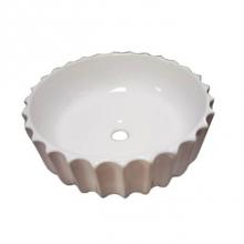 Barclay 4-104WH - Antonette 16'' Circular Basin, Fluted Exterior, White
