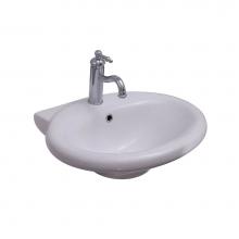 Barclay B/3-281WH - Collins Basin Only with 1 HoleOverflow, White