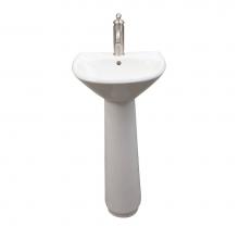 Barclay B/3-3031WH - Gair Basin Only with1-FaucetHole,W/ Overflow, White