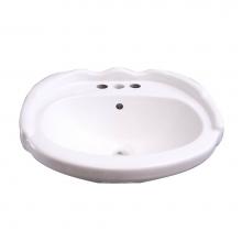 Barclay B/3-3041WH - Silvi 20'' Basin Only with1-Faucet Hole,W/ Overflow,WH