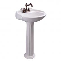 Barclay B/3-3054WH - Arianne 19'' Basin Only with4'' Center Set,W/ Overflow,WH