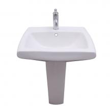 Barclay B/3-451WH - Ambrose Basin Only with 1 HoleOverflow, White