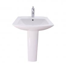 Barclay B/3-461WH - Burke  Basin Only with 1 Hole,Overflow, White