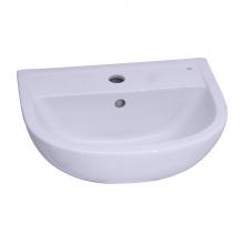 Barclay B/3-541WH - Compact 500 Ped Lav Basin1 Hole, White