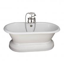 Barclay TKCTDRH61B-SN3 - Tub Kit 61''CI,Dbl Roll Top w/ Base,Filler,Supplies,Drain-SN