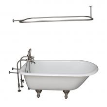 Barclay TKCTRN54-SN10 - Tub Kit 55'' CI Roll Top,Filler Shwr Rd, Supplies,Drain-BrNkl