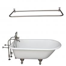 Barclay TKCTRN60-SN13 - Tub Kit 60'' CI Roll Top,Filler ShwrRd, Supplies, Drain-BrNkl