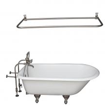 Barclay TKCTRN60-SN15 - Tub Kit 60''CI Roll Top,Filler ShwrRd, Supplies,Drain-BrNkl