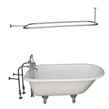 Barclay TKCTRN67-CP11 - Tub Kit 67'' CI Roll Top,Filler ShwrRd, Supplies, Drain-Chrome