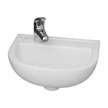 Barclay 4L-531WH - Compact 380 Wall Hung Basin 1 Hole on Left - White
