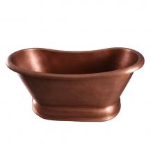 Barclay COTDSN66B-AC - Barnes Dbl Slipper Copper Tubw/ Base, 66'', No Faucet Holes