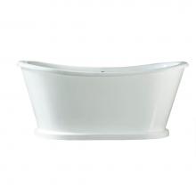 Barclay CTBATN66-WH - Raynor Cast Iron Bateau tub 66No Faucet Holes, White