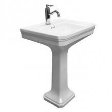 Barclay 3-9111WH - Drew 610 Pedestal w/1 FaucetHole, Overflow, White