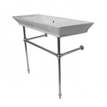 Barclay 964WH-CP - Opulence Console 39-1/2'', Rect Bowl, 8'' WS, White, CP Stand