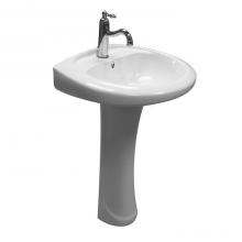 Barclay 3-9144WH - Belmont Pedestal for 4''ccFaucet Hole, Overflow, White