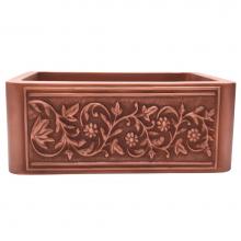 Barclay FSCSB3086-SAC - Cilantro 33'' Embossed SingleBwl Copper Farmer Sink-SAC